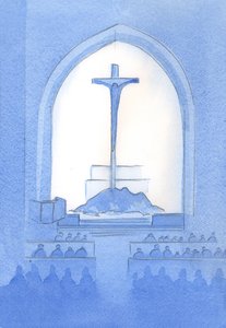 Christ offers from our sanctuary the same Sacrifice as that which He offered from the cross: a complete self-offering to the Father by Elizabeth Wang