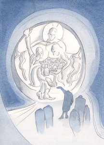 Christ welcomes the contrite and willing soul into the heart of the Holy Trinity. "Those who hide in Him shall not be condemned" (Ps 33). by Elizabeth Wang