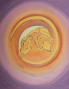 God the Father, aware of the horrific cost of the Incarnation, reaches out, through His Holy Spirit, to His Beloved Son, Who willingly assents to come to earth for our salvation