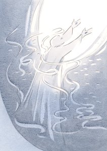 I saw Christ, like a bride with His people - lifting His people to the Father, beribboned in gladness and joy. by Elizabeth Wang