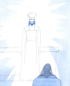 In explaining His humility, Christ appeared to me, after the consecration, as the High Priest, robed as in ancient times by Elizabeth Wang