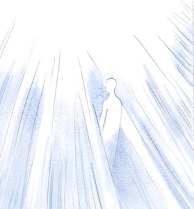 Into the light of Heaven enter Holy Souls who have been purified. They enter without pain; there is no sin in them any longer. by Elizabeth Wang