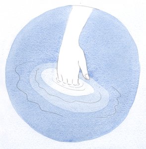 Just as a hand dipped into warm water scarcely feels the change, a soul full of divine life receives Christ in peaceful, perpetual glory by Elizabeth Wang