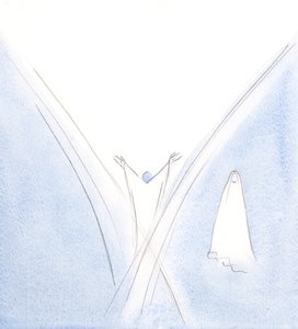 Our Blessed Lady had been a living tabernacle for Christ, but I saw her standing at one side, head bent in humility. by Elizabeth Wang