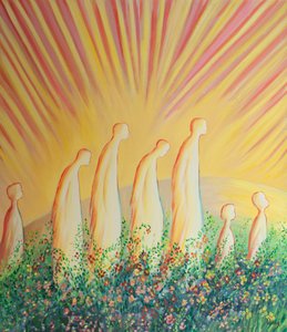 Purified souls now walk on a carpet of flowers in joy and simplicity, freed from all cynicism and hard-heartedness. by Elizabeth Wang