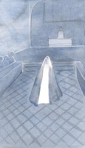 She who is pure like Christ, stood amongst these Dominican friars in Oxford who live for Her Son, bound by their three-fold vows, 2000 by Elizabeth Wang