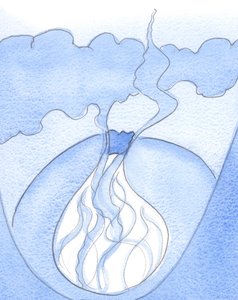 Someone who bears a fire of faith within, but whose progress is blocked by sin, is like a volcano which emits not fire, but acrid smoke
