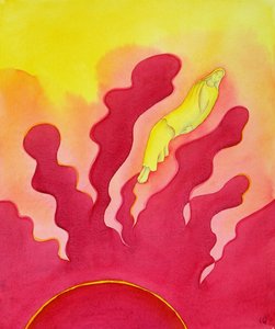 The Assumption of the Blessed Virgin Mary, who was lifted up to Heaven by the Holy Spirit by Elizabeth Wang