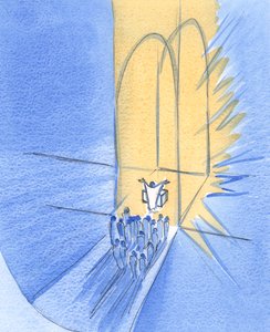 We who stand before the altar have been gathered here by God Himself. We live in His glorious friendship, Christ in our midst, 2002 by Elizabeth Wang