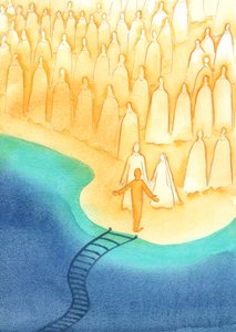 When a faithful soul enters Heaven, she is made happy by meeting not only Christ and His Mother Mary, but also the particular Saints whose example have helped her.