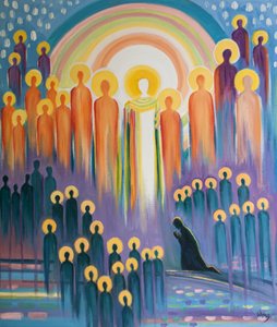 When we pray at Mass we are united with Christ in Glory and with the gathering of His saints and the souls of Purgatory by Elizabeth Wang