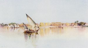 The Temple of Luxor, from the West Bank of the Nile by Ella Du Cane