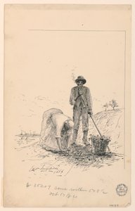 Man and Woman Working by a River by Elliott Daingerfield