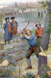 Our Axes... Were Immediately Set to Work to Cut Down Trees by Elmer Boyd Smith