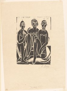 Three women by Else Berg (signed by artist)