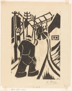Two Figures in Village Street