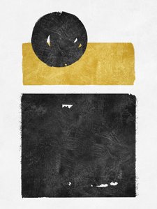 Geometric Black Gold Abstract by Ema Paraschiv