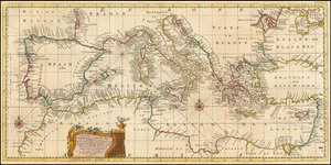 1748 map - An Accurate Chart of the Mediterranean and Adriatic Seas; with the Archipelago & Part of the Black Sea