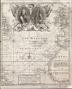 A new map or chart of the western or Atlantic ocean with part of Europe, Africa and America: showing the course of the galleons to and from the West Indies