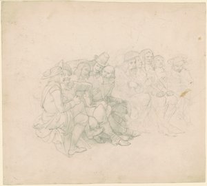 Men in Seventeenth-Century Costumes by Emanuel Gottlieb Leutze