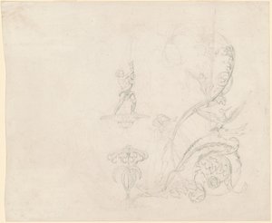 Studies of Fountain Decorations by Emanuel Gottlieb Leutze