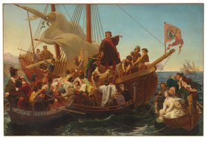 The Departure of Columbus from Palos in 1492, 1855