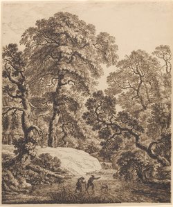 An Oak Forest with a Family of Travelers by Emanuel Steiner