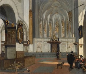 View of the Choir of the Janskerk in Utrecht by Emanuel de Witte