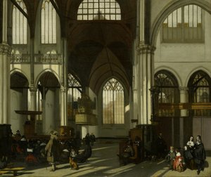 Interior of the Old Church in Amsterdam, View Through the Transept to the North by Emanuel de Witte