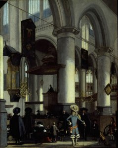 Interior of the Oude Kerk, Delft, c. 1680 by Emanuel de Witte