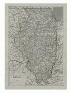 Map of Illinois, USA, c1910s by Emery Walker