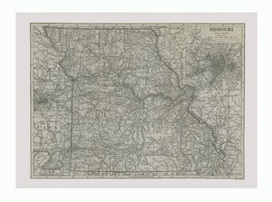 Map of Missouri, USA, c1900s by Emery Walker