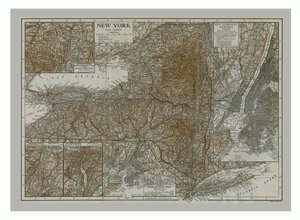 Map of New York, c1900s by Emery Walker