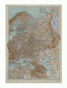Map of Russia in Europe