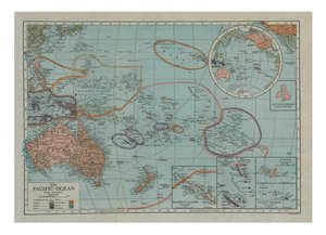 Map of the Pacific Ocean, c1910s by Emery Walker