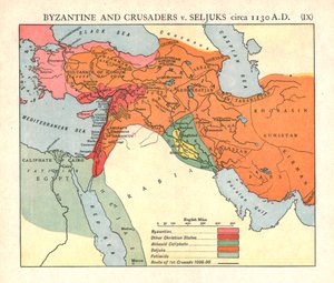 Byzantine and Crusaders vs. Seljuks, circa 1130 A.D. by Emery Walker Ltd