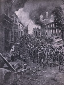 The invasion of Brest-Litowski by German troops, from The Illustrated History of the World War 1914-1915 pub. by Union Berlagsefellfchaft by Emil (after) Limmer