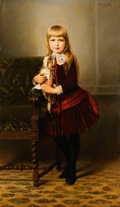 Portrait of a Young Girl Holding a Doll by Emil Brack