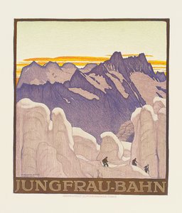 Jungfrau-Bahn, poster advertising the Jungfrau mountain railway by Emil Cardinaux