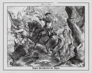Prince Eugene of Savoy and the Austrian Army Crossing the Alps