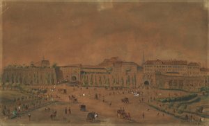 The Old and the New Kärntnertor in Vienna by Emil Hütter