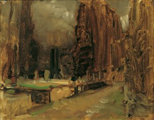 The Cemetery at Gravosa near Ragusa (Study for Pax) by Emil Jakob Schindler