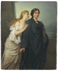 Rectangular plaque, Antigone and Ismene by Emil Teschendorff