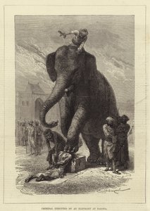 Criminal Executed by an Elephant at Baroda by Emile Antoine Bayard
