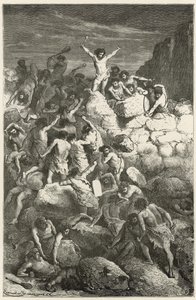 The First Regular Fights Between Men in the Stone Age, or the Entrenched Camp of Furfooz by Emile Antoine Bayard