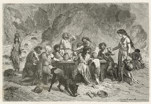 A Meal in the Bronze Age by Emile Antoine Bayard