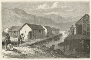 A Lake Village in Switzerland During the Bronze Age by Emile Antoine Bayard