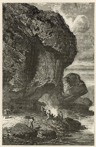 View of the Rock Shelter of Bruniquel, Habitation of Man in the Reindeer Era by Emile Antoine Bayard