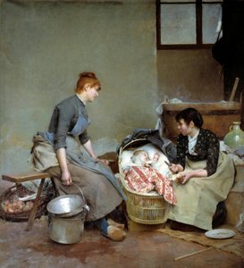 The cradle by Emile August Pinchart