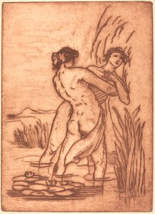 Couple Standing in Water by Emile Bernard